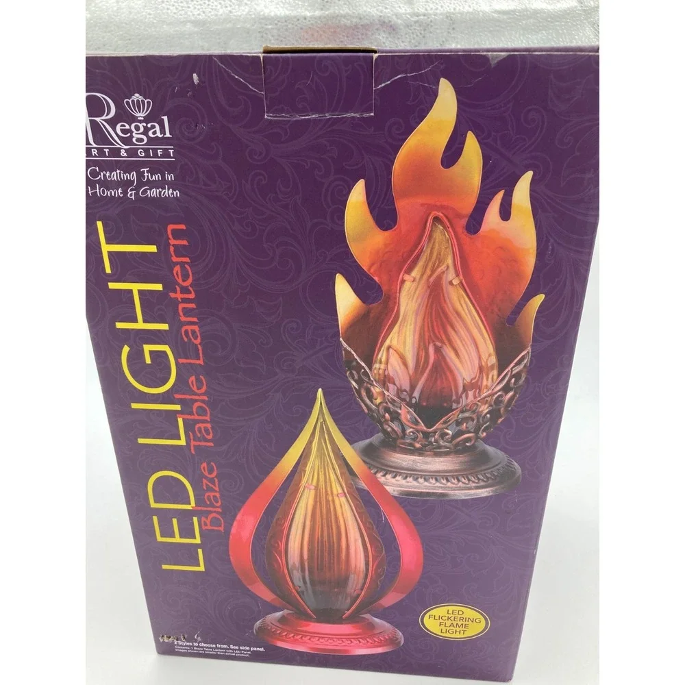 LED Blaze Table Lantern‎ Amber Light Flickering Flame Light Battery Powered